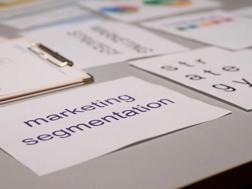Close-up of SEO strategy planner with colorful sticky notes and a pencil on a notebook.